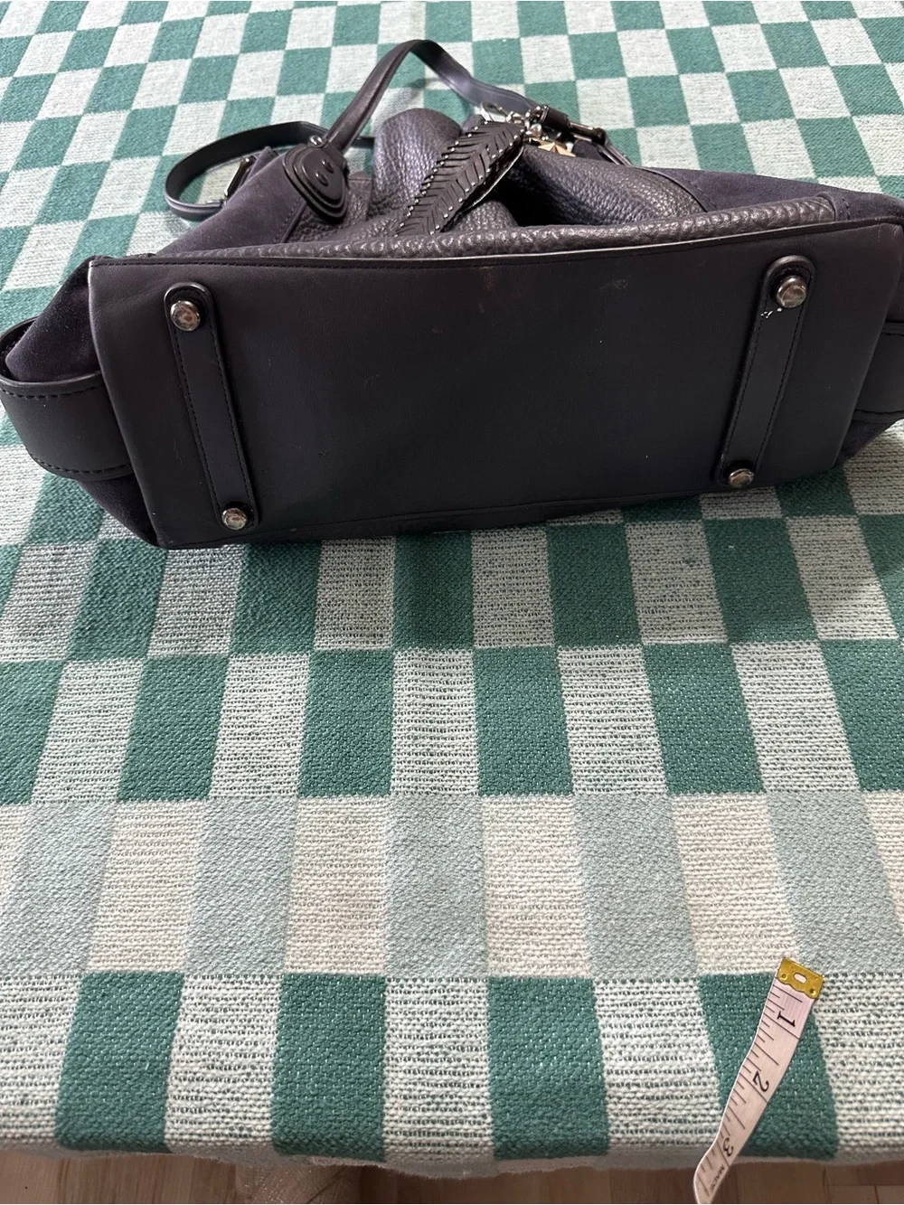 Coach Mixed Leather Edie 42 Shoulder Bag
